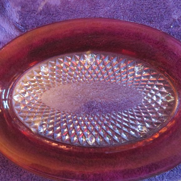 Royal Ruby Butter Dish with Lid - Picture 3 of 6